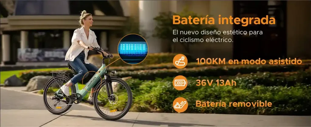 HillMiles Milecity1 Bicicleta Eléctrica batería